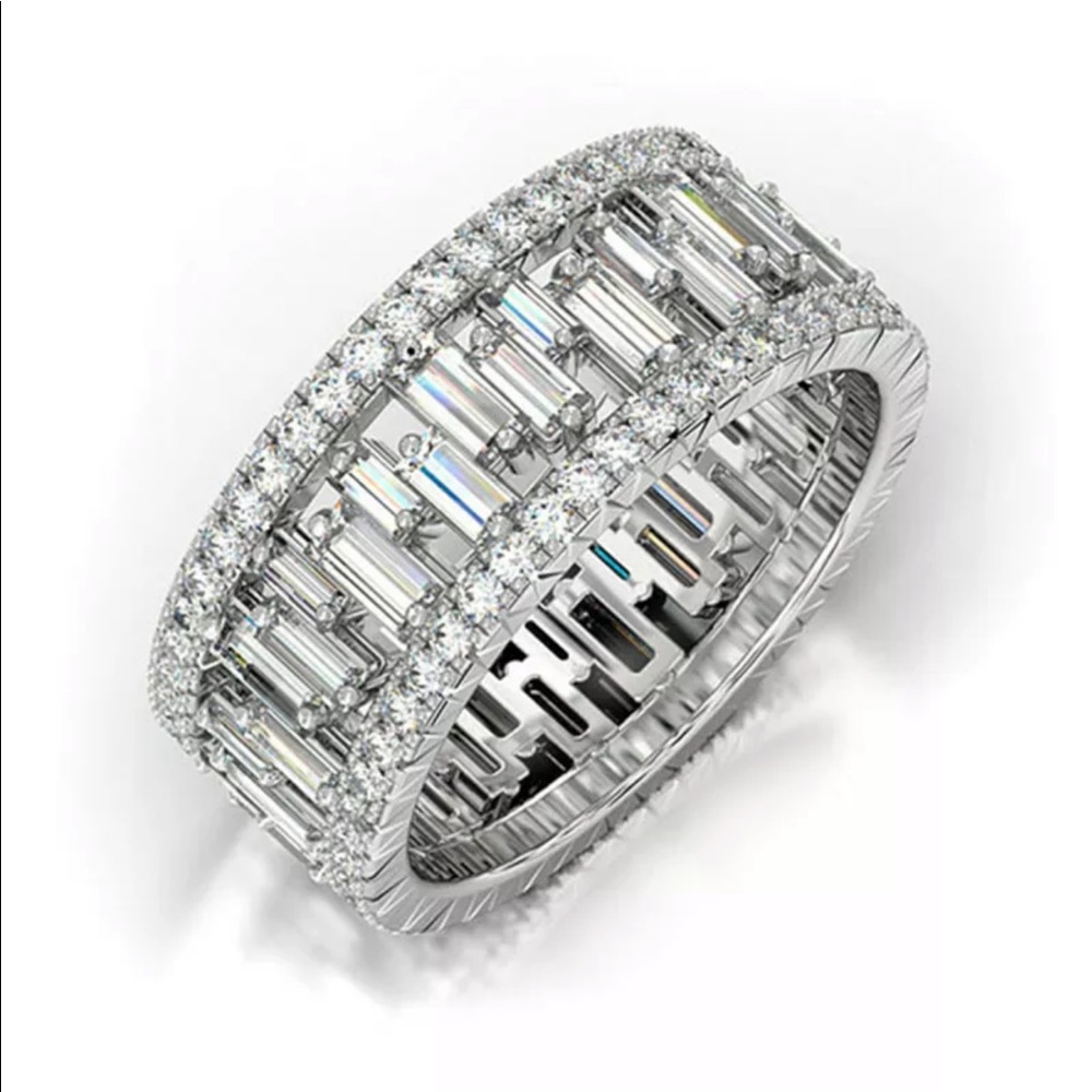 New Women’s925 Silver Beautiful Sapphire Band Ring